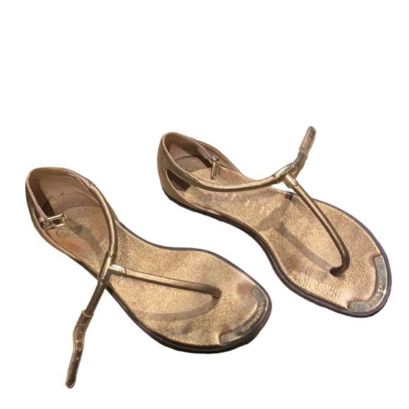 Burberry Metallic Gold Sandal size 38 - Picture 1 of 7
